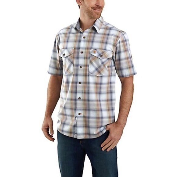 Carhartt Men's Short-Sleeve Lightweight Plaid Shirt - Picture 1 of 9